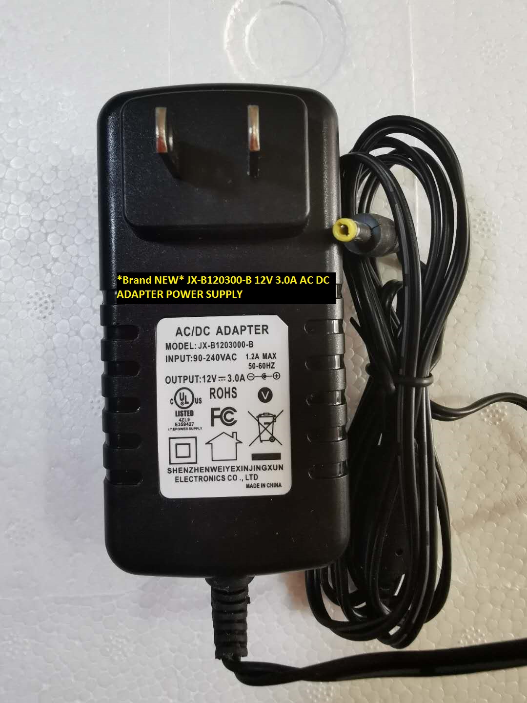 *Brand NEW*AC100-240V 12V 3.0A AC DC ADAPTER JX-B120300-B POWER SUPPLY
